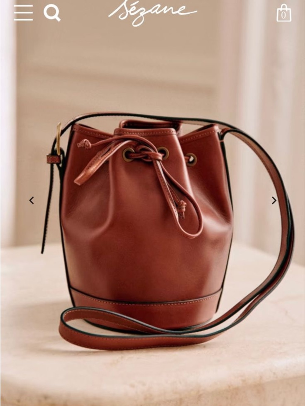 Sezane Bucket Bag Mini Farrow in brown, see pictures and video provided not new